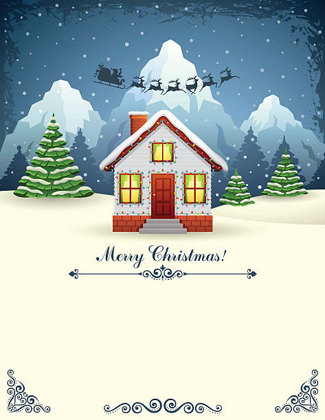 ilustrações de stock, clip art, desenhos animados e ícones de casa do pai natal - christmas house