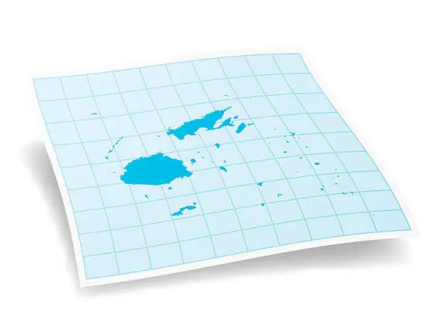 Vector illustration of Fiji Map isolated on white Background