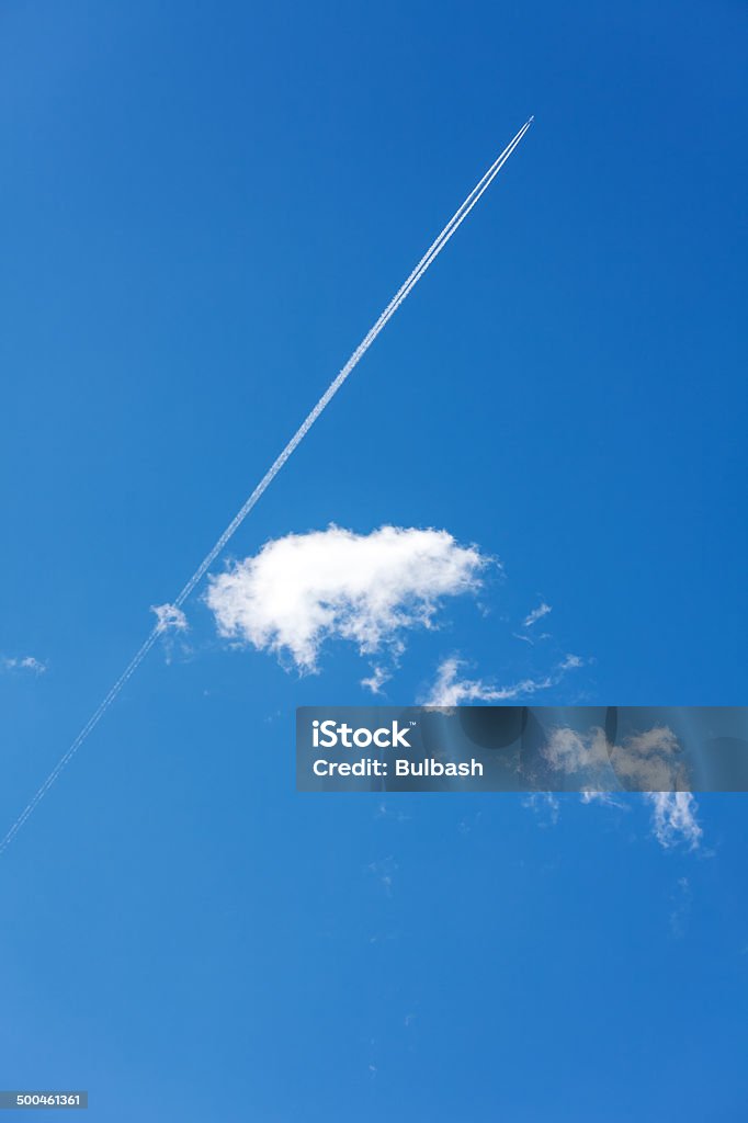 Aircraft and clouds Plane flying high in the sky Adventure Stock Photo