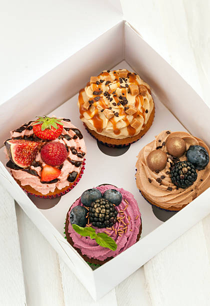 istock Set of different cupcakes decorated with fresh berries 500461466