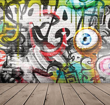 Graffiti on wall. Illustration contains transparency and blending effects, eps 10