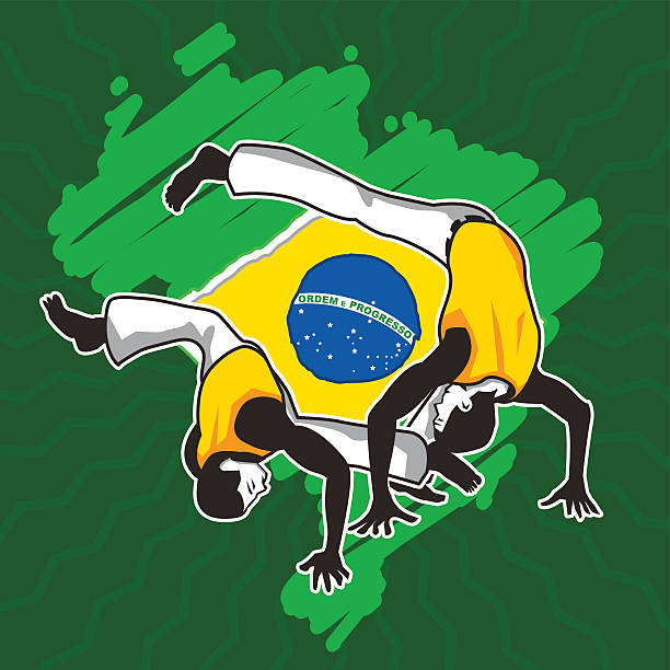 brasilianische kampfkunst capoeira - capoeira brazilian culture dancing vector stock-grafiken, -clipart, -cartoons und -symbole