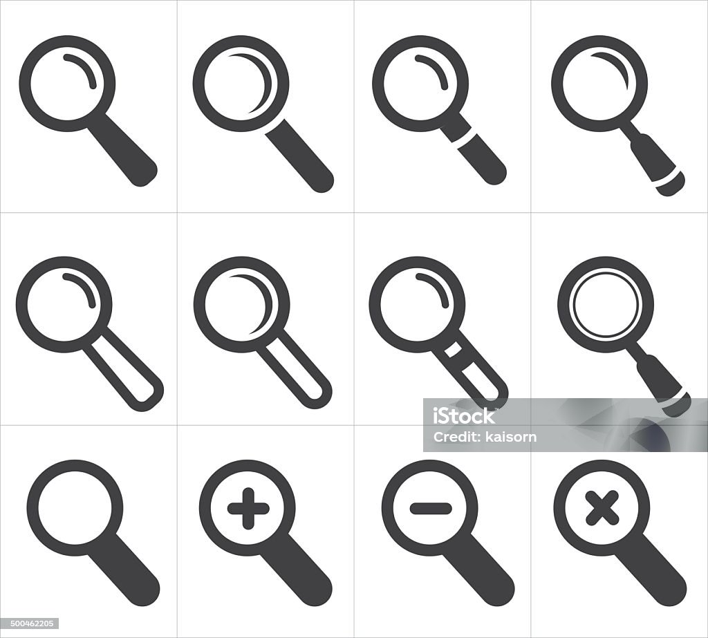 icon search and magnifier Discovery stock vector