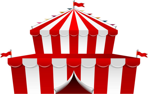 ilustrações de stock, clip art, desenhos animados e ícones de big top circus - theater marquee illustrations