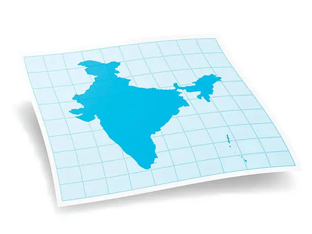 Vector illustration of India Map isolated on white Background