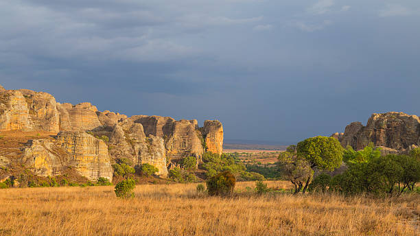 istock Rainstorm is coming on a yellow rocky desert in Madagascar 500464014