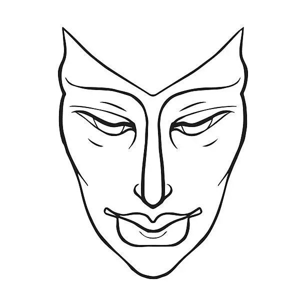 Vector illustration of face_woman_icon_white