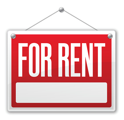 For Rent sign. EPS 10 file. Transparency effects used on highlight elements.