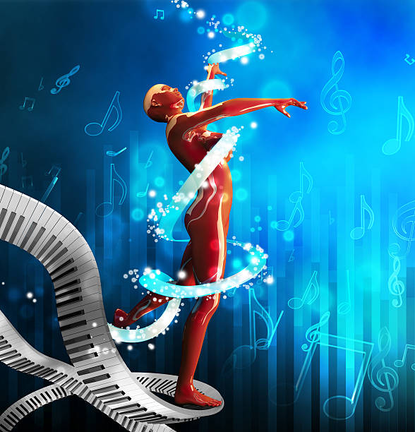 background with dancing girl stock photo