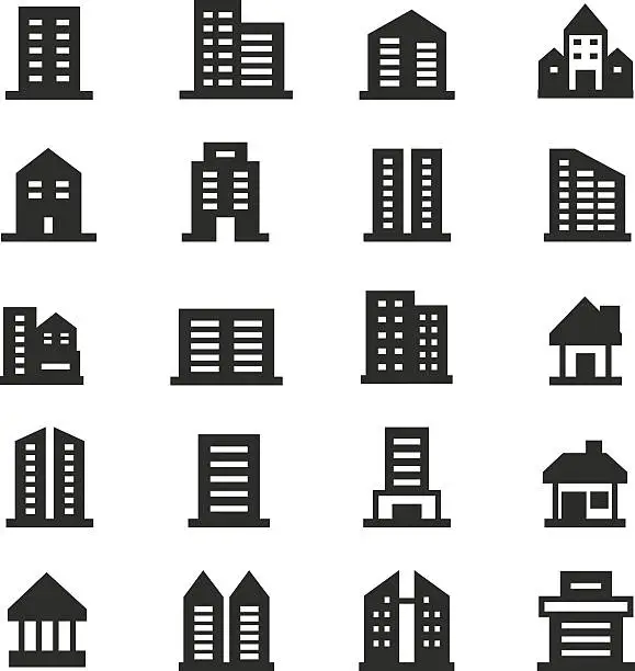 Vector illustration of Buildings icons