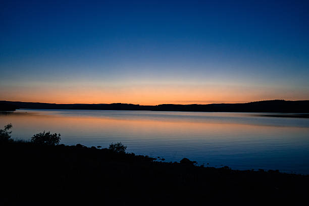 Kielder Water sunset stock photo