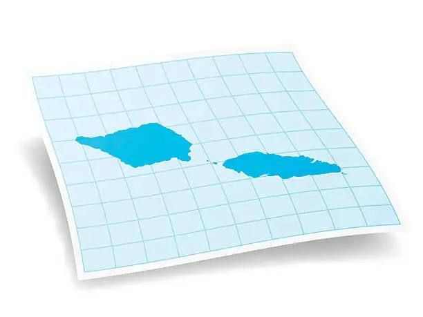 Vector illustration of Samoa Map isolated on white Background