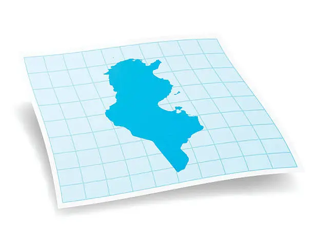 Vector illustration of Tunisia Map isolated on white Background