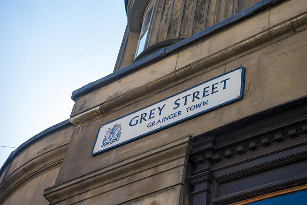 Street sign for Grey Street - Newcastle Upon Tyne stock photo