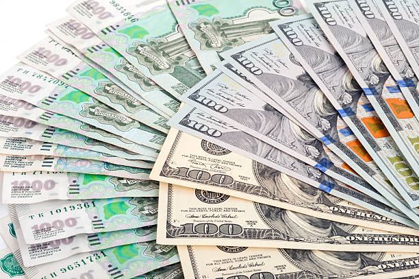 istock Russian rubles and US dollars 500485862
