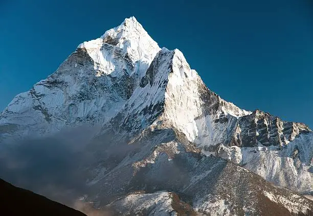 beautiful view of mount Ama Dablam - way to Everest base camp, Khumbu valley, Solukhumbu, Sagarmatha national park Nepal