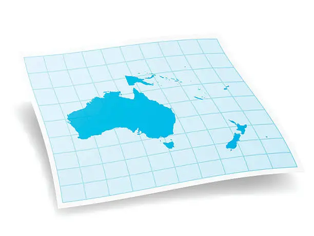 Vector illustration of Oceania Map isolated on white Background