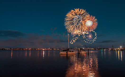 Shot of fireworks at the Kieler Woche