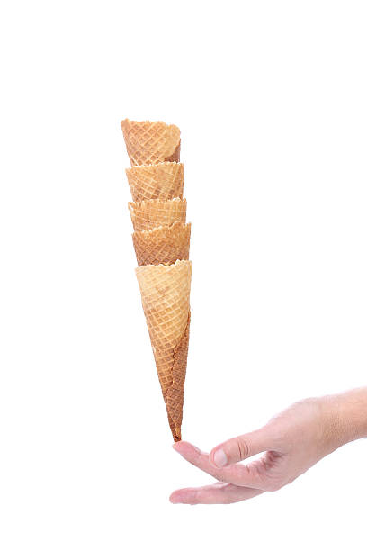 istock Hand hold stake of wafer cup for ice-cream. 500491339