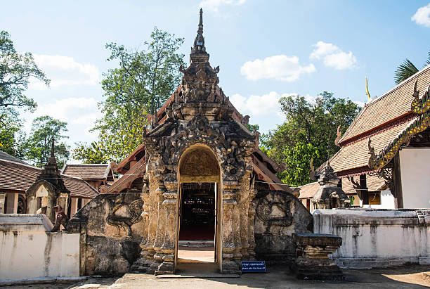 istock Ancient Lanna art at Wat Lai Hin Luang temple, 500492982