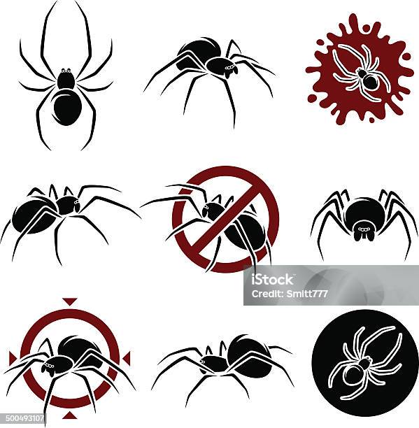 Spider Set Vector Stock Illustration - Download Image Now - Backgrounds ...