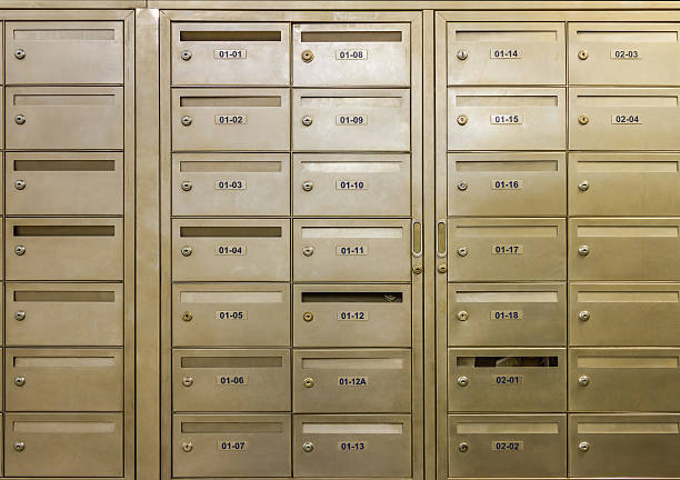 istock Row of steel lockers on background. 500493304