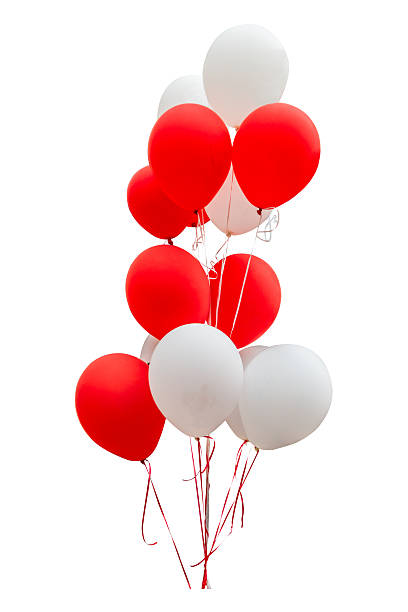 istock Red balloons isolated on white background with clipping path. 500493468