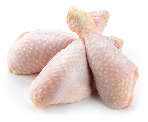 istock Raw chicken legs isolated on a white background 500493470