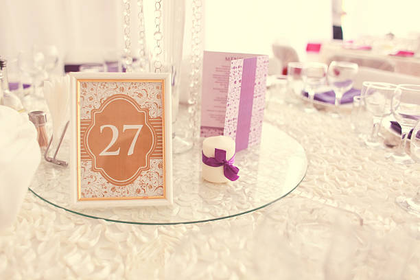 istock Beautiful wedding decoration table number 500495227
