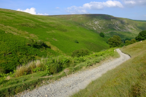 The Wayfarers track descending the Berwyns into the Ceriog Valley.