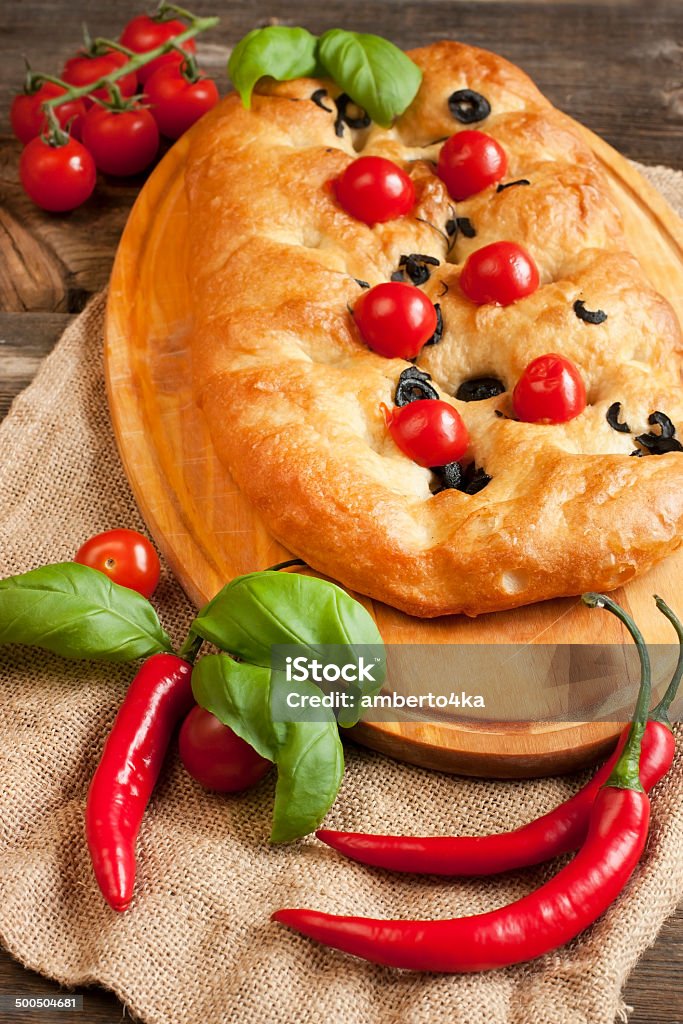 Recém focaccia assada - Foto de stock de Alimentação Saudável royalty-free