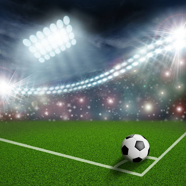 istock soccer ball on the green field corner 500508425