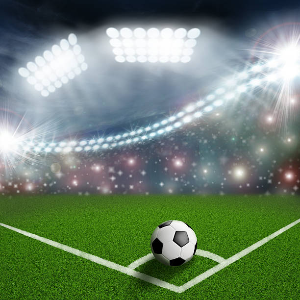 istock soccer ball on the green field corner 500508451
