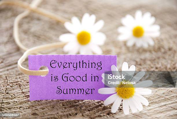 Label With Everything Is Good In Summer Stock Photo - Download Image Now - Arts Culture and Entertainment, Aspirations, Banner - Sign