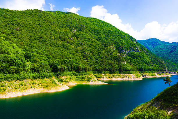 istock Mountain lake.  Beautiful landscape with lake, forest and mounta 500508673