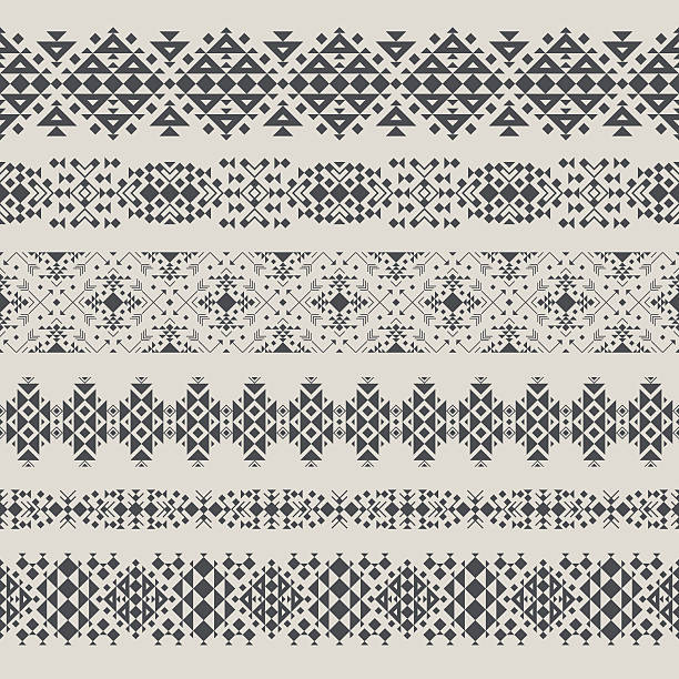 бесшовный узор в этническом стиле - part of aztec design element seamless stock illustrations