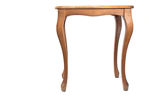 istock Vintage small hard wood table  isolated on white 500510357