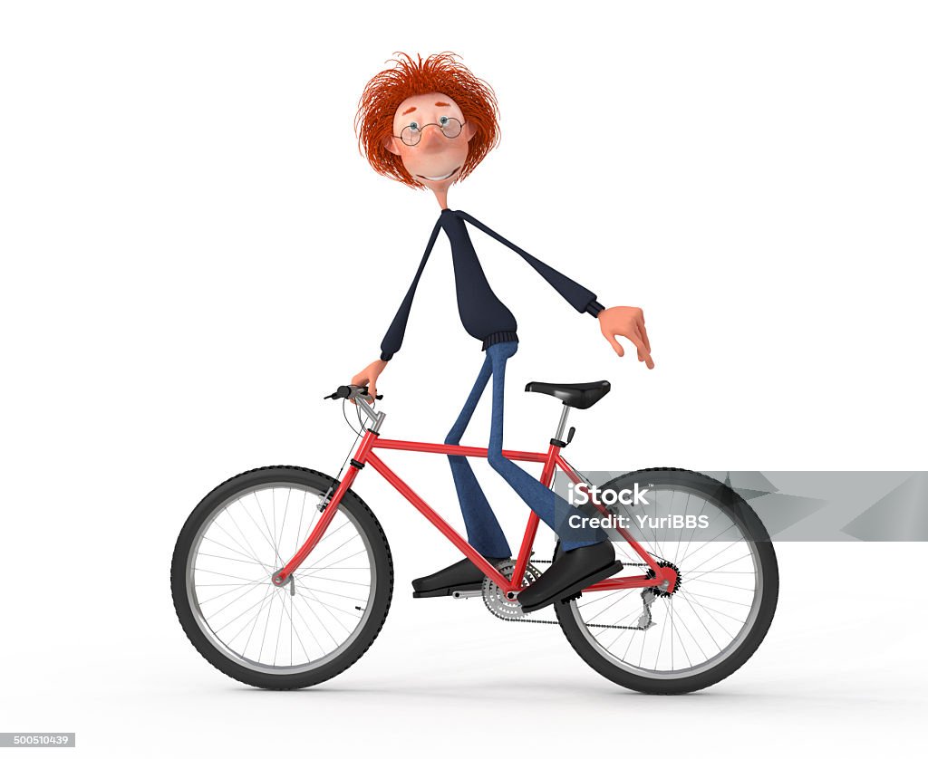 The 3D student by bicycle. Sports promote good marks in study. Bicycle Stock Photo