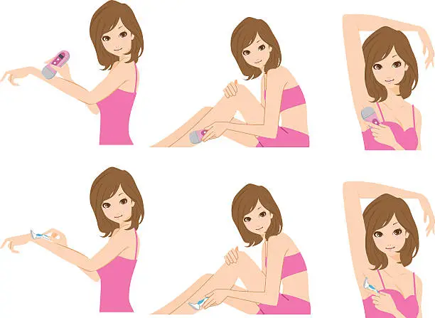 Vector illustration of Hair removal women