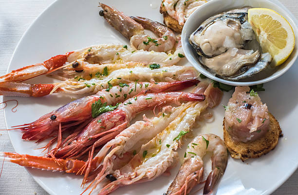 istock Delicious seafood carpaccio with langoustines 500513230
