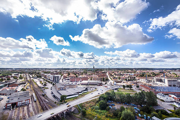 View over Linköping, Sweden View of Linkoping, Sweden from Sky Hotel´s roof ostergotland stock pictures, royalty-free photos & images