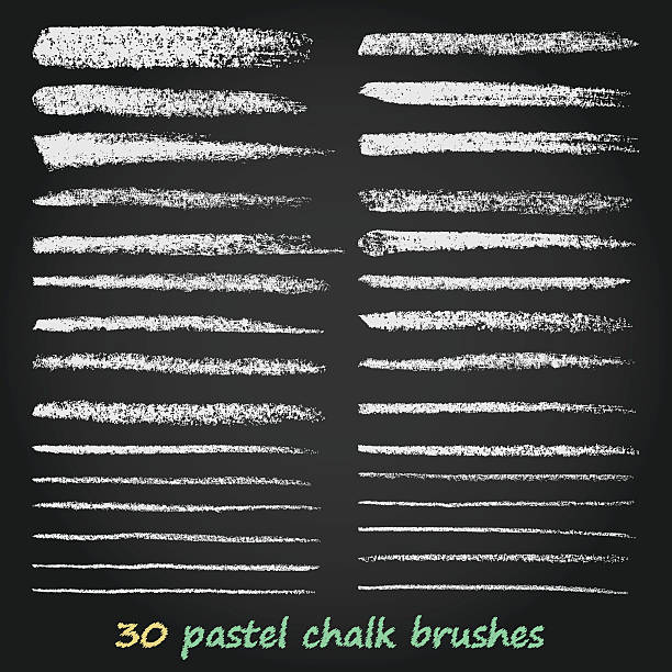 ilustrações, clipart, desenhos animados e ícones de conjunto de pincéis grunge de vetor criado com giz e carvão vegetal. - chalk drawing