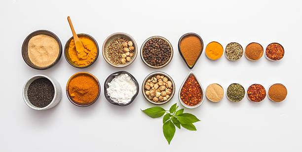 istock Spices for herb and cooking on white background. 500517306