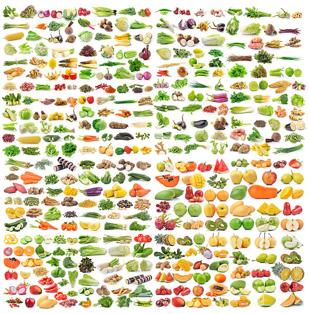istock set of vegetable and fruit on white background 500519268