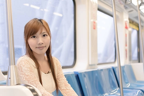 istock Asian beauty in MRT carriages 500519895