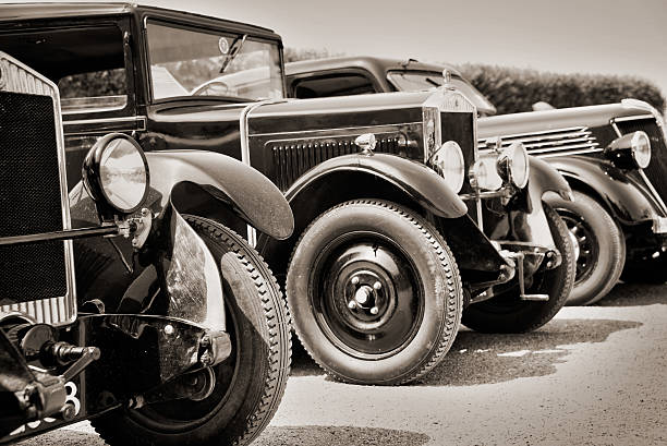 istock Vintage cars, black and white 500521547