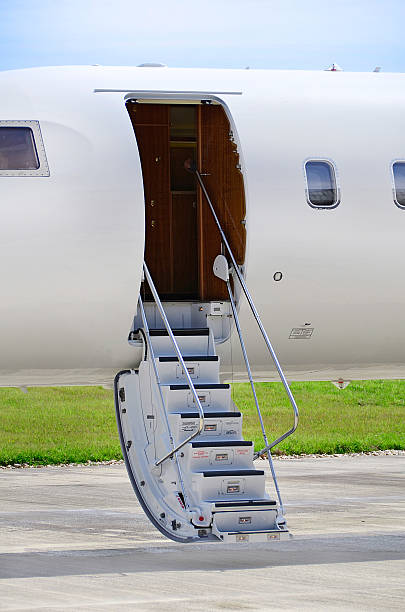 istock Stairs on a luxury private jet aircraft - Bombardier 500521769