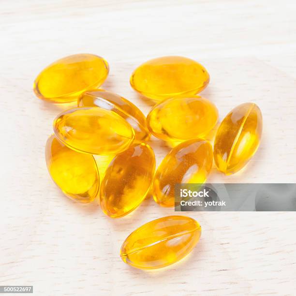 Cod Liver Oil Omega 3 Gel Capsules Stock Photo - Download Image Now - Antioxidant, Capsule - Medicine, Cut Out