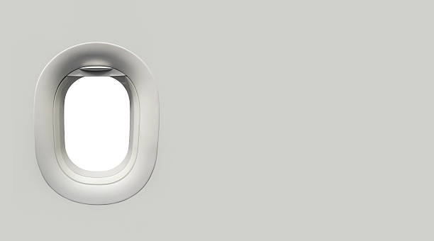 istock Airplane window and place for text 500524413