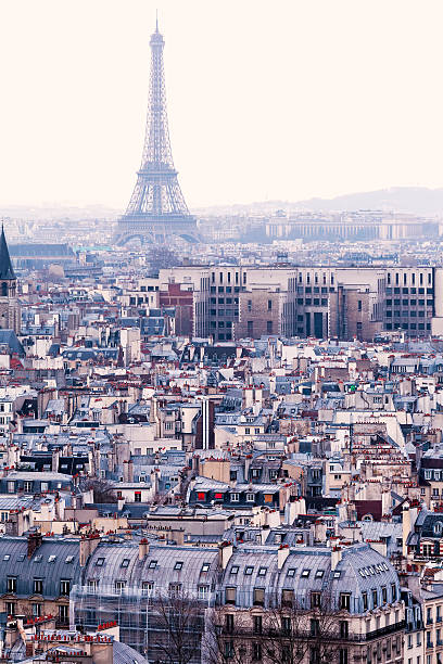 istock Aerial View of Paris with the Eiffel Tower. Traditional View 500524421